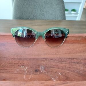 Chloe Green And Gold Accent Sunglasses with Gradient Lenses/ Plain Case Included